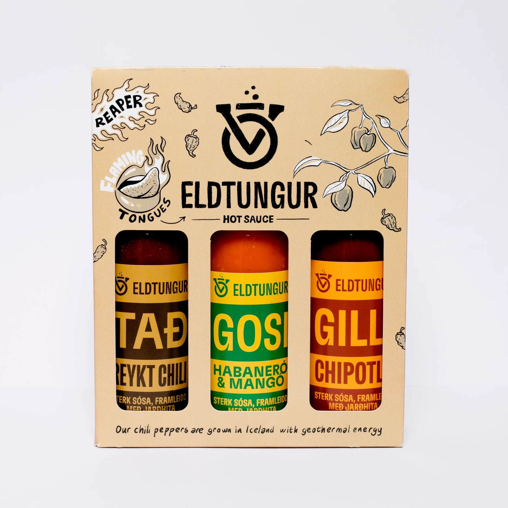 Eldtungur Hot Sauce Large Gift Pack ( 3 x 6 oz / 150 ml )